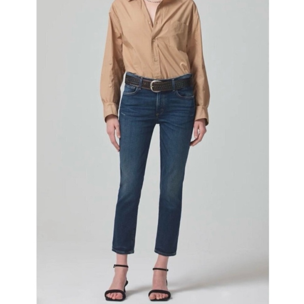 citizens of humanity ella slim crop jean dark wash